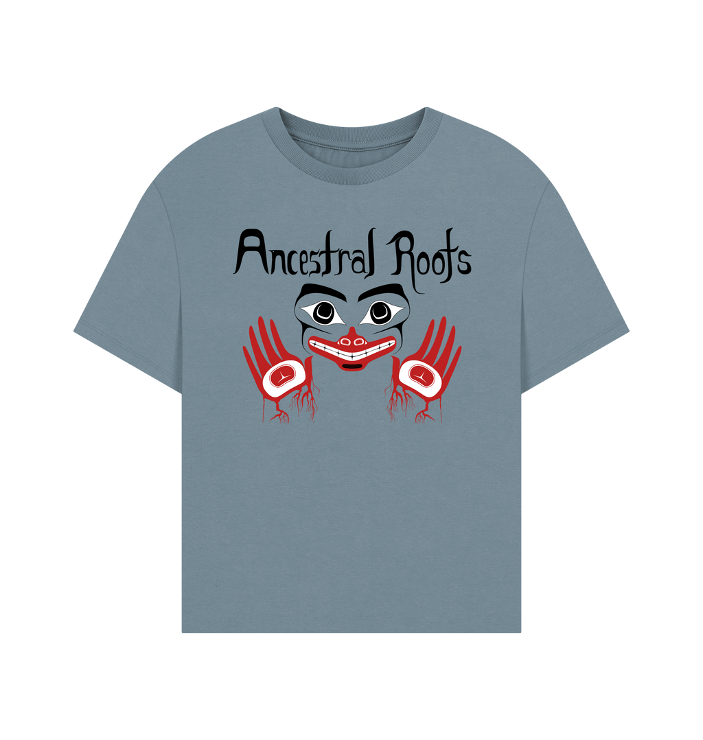 Stone Blue Printed T-shirt Front