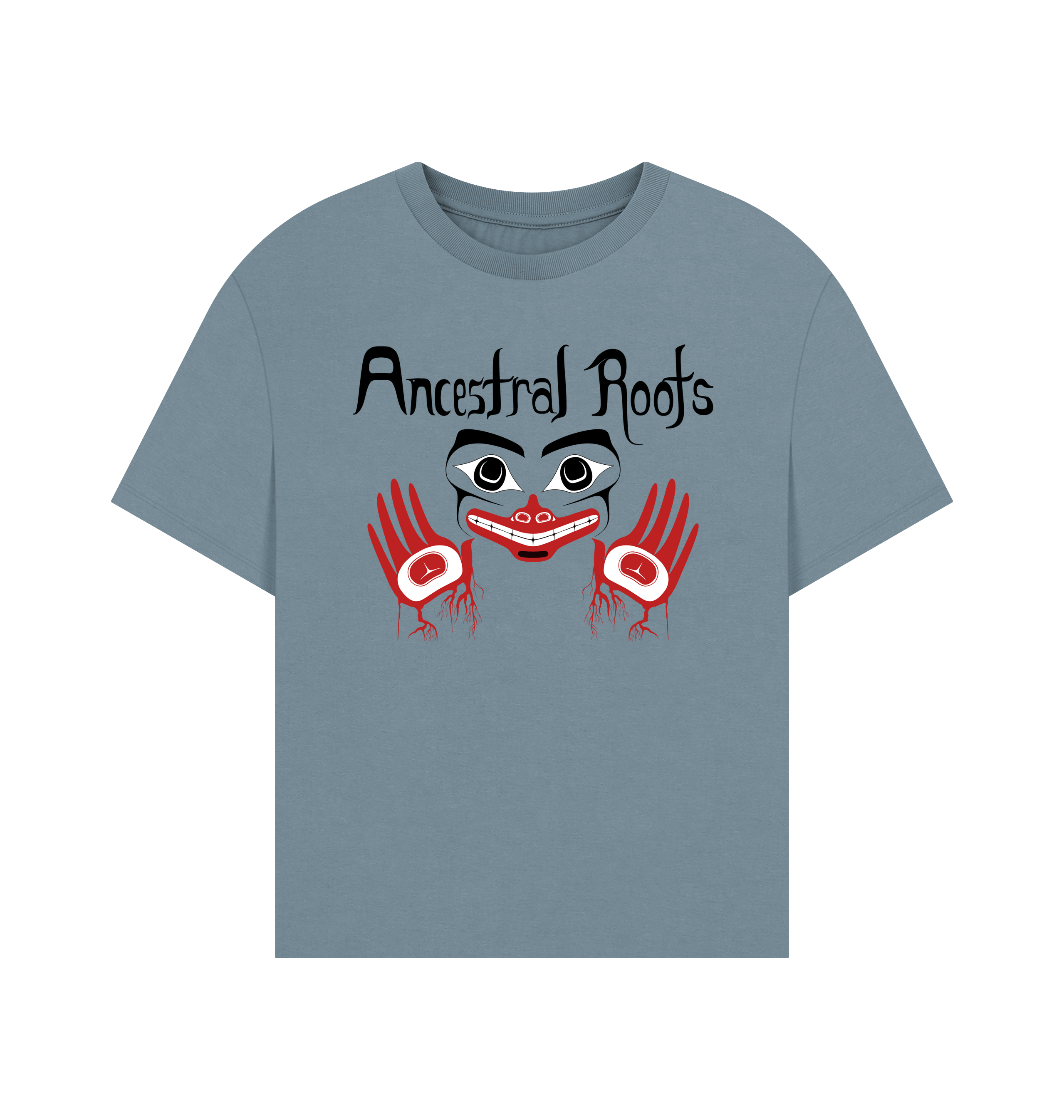 Stone Blue Printed T-shirt Front