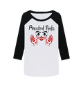 Black-White Printed Baseball T-shirt Front