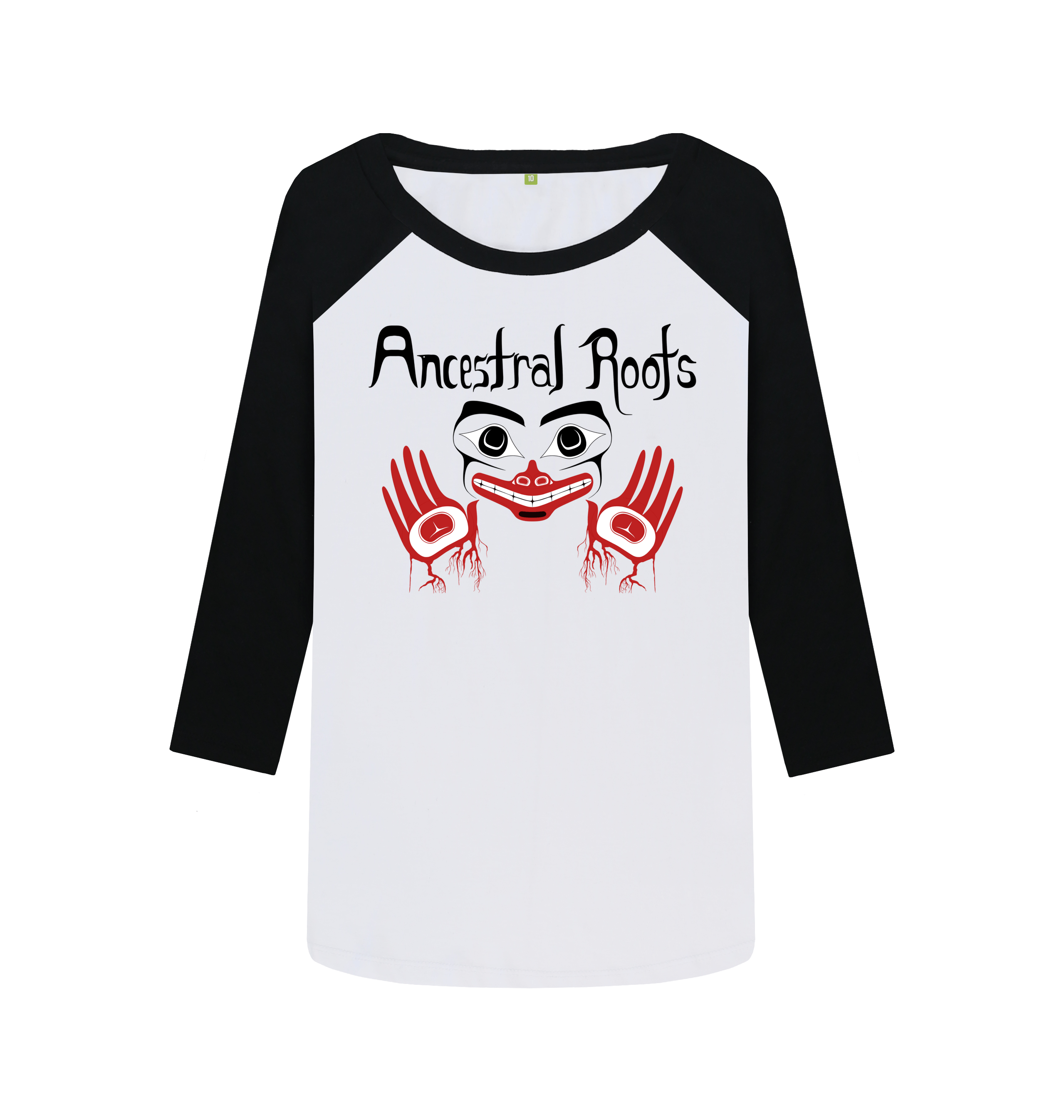 Black-White Printed Baseball T-shirt Front