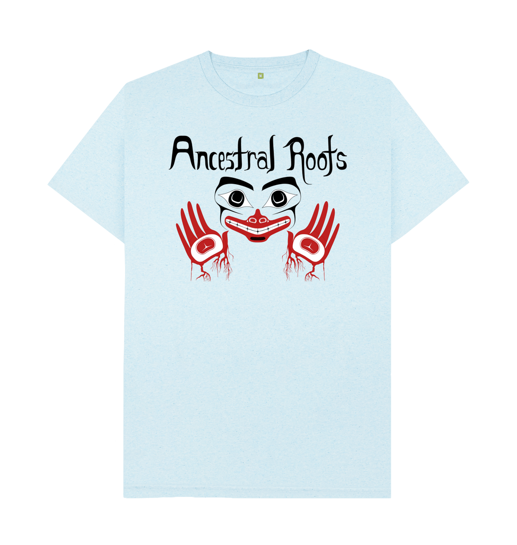 Light Blue Recycled Printed T-Shirt Front