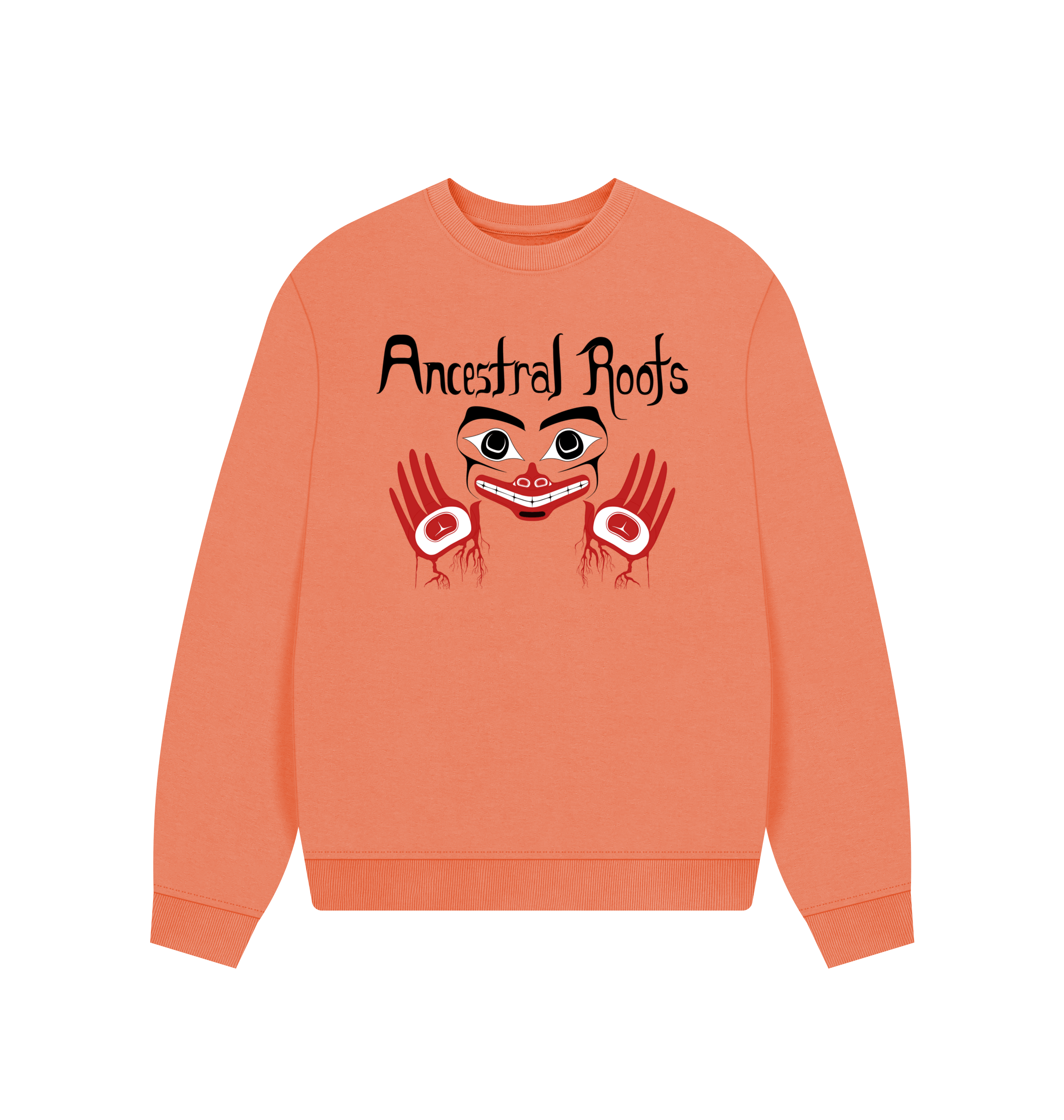 Apricot Printed Sweater Front