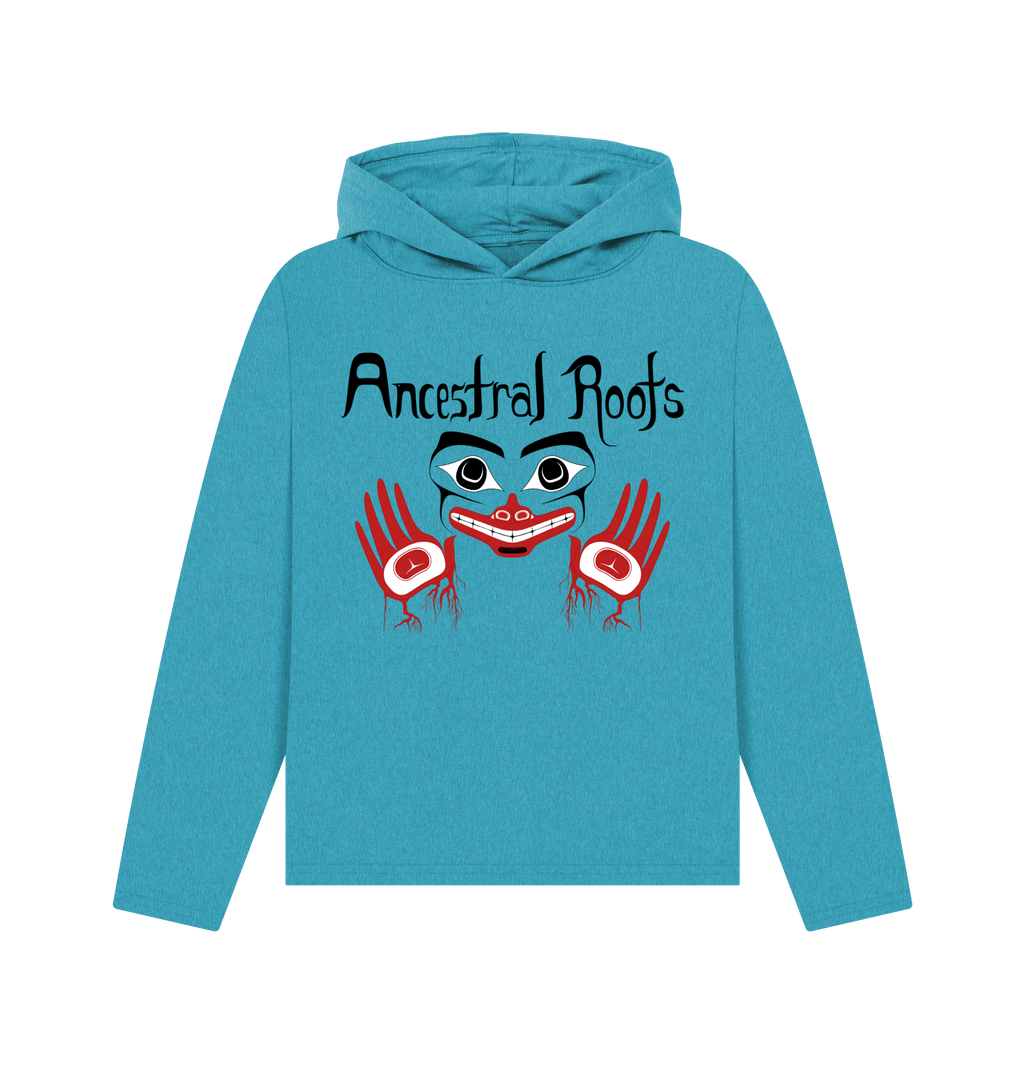 Ocean Blue Recycled Hoody Front