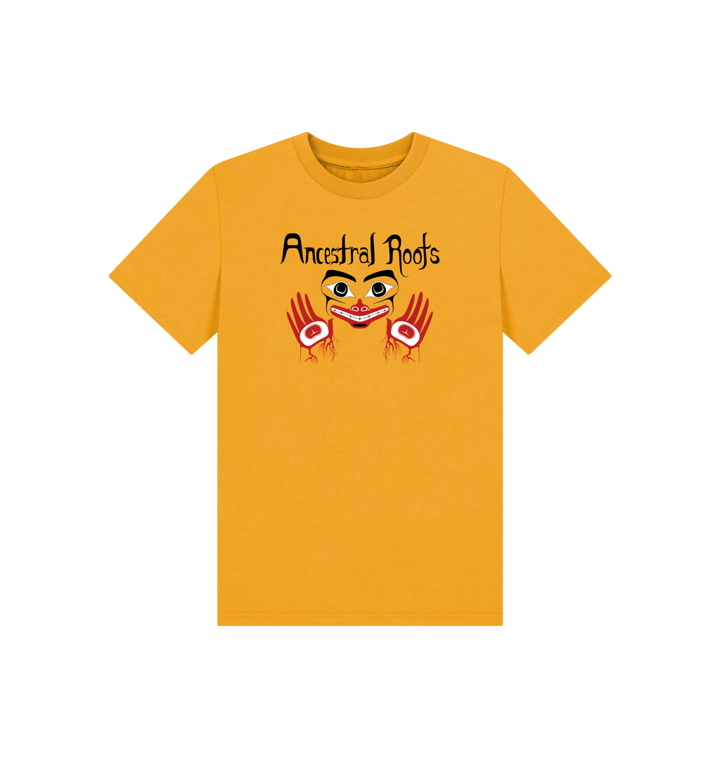 Mustard Printed Kids T-Shirt Front