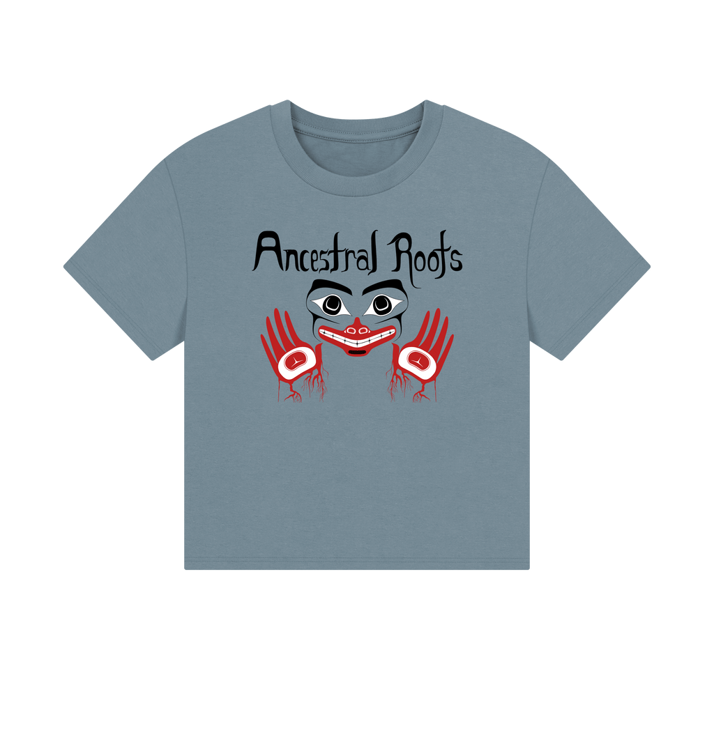 Stone Blue Printed T-shirt Front