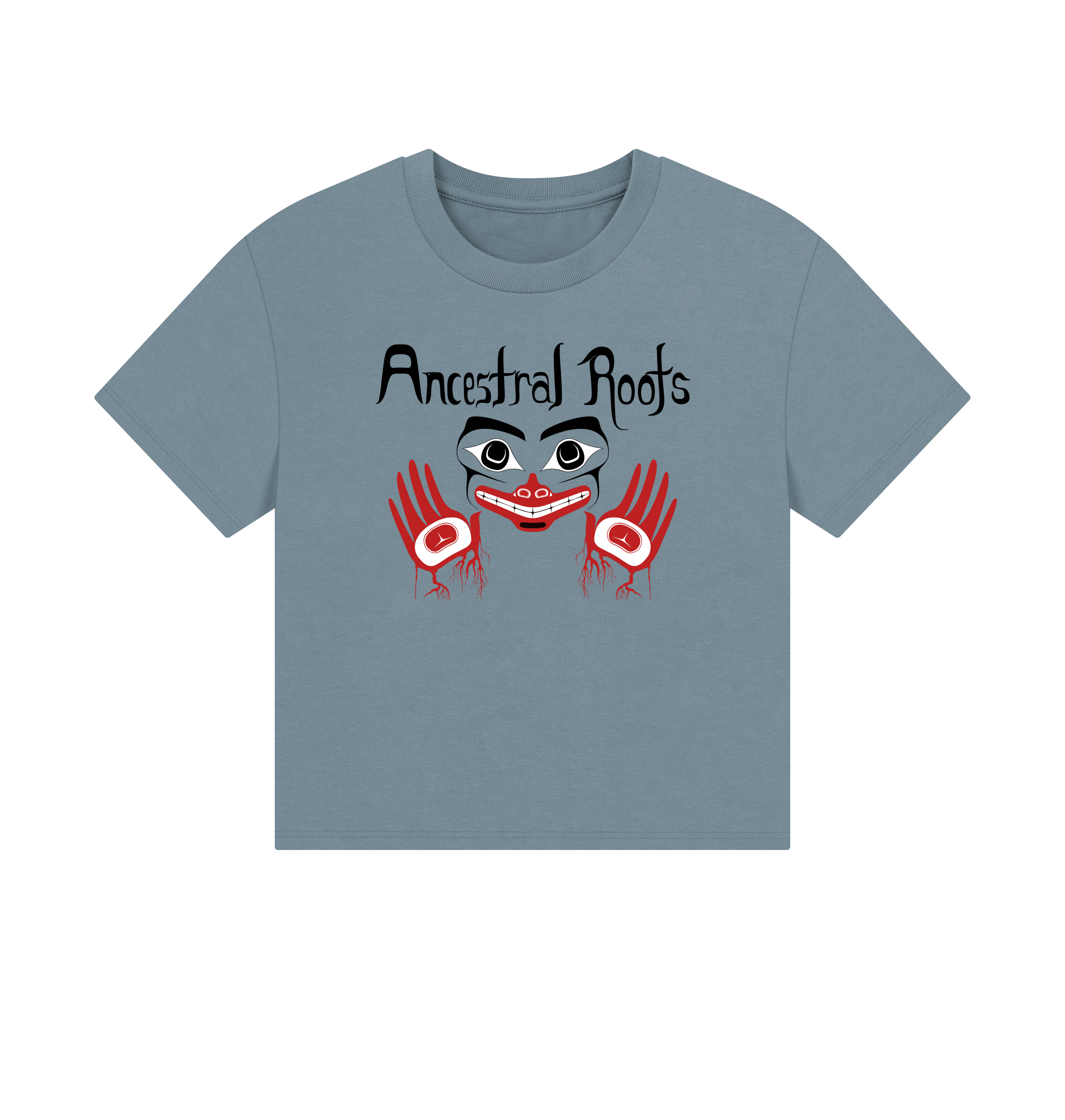 Stone Blue Printed T-shirt Front