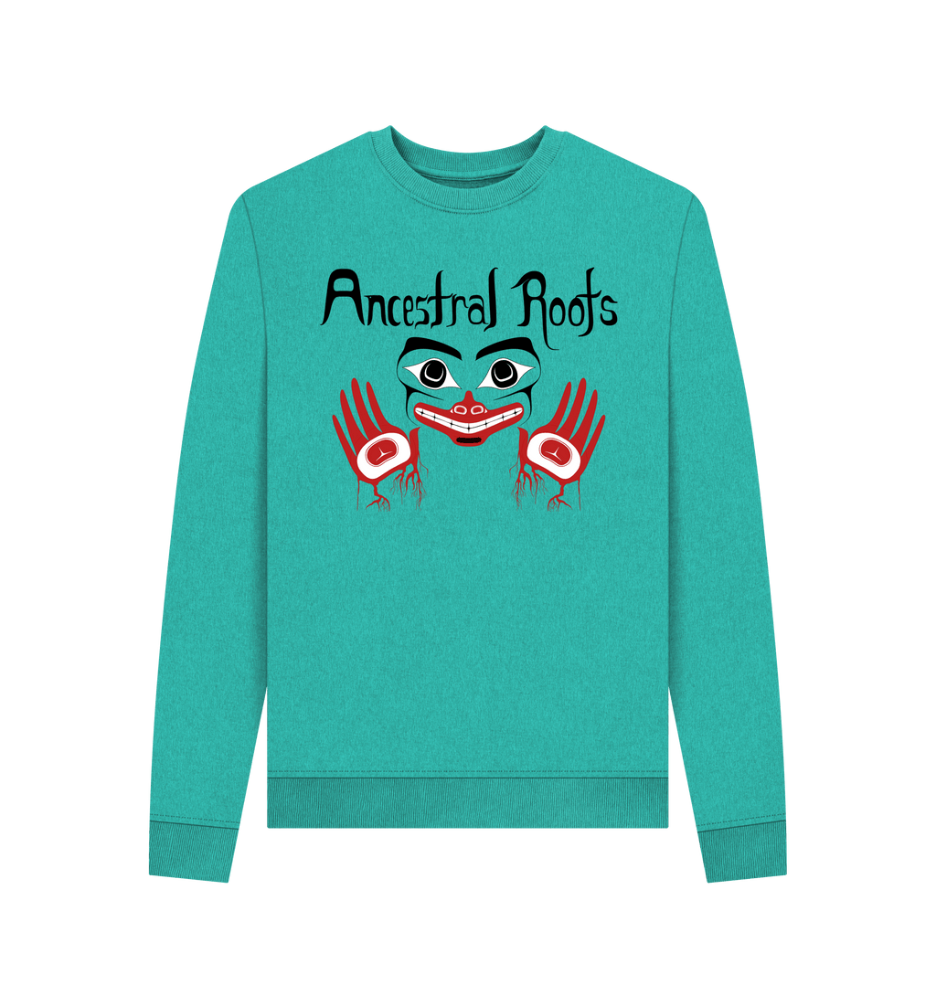 Seagrass Green Recycled Printed Sweater Front