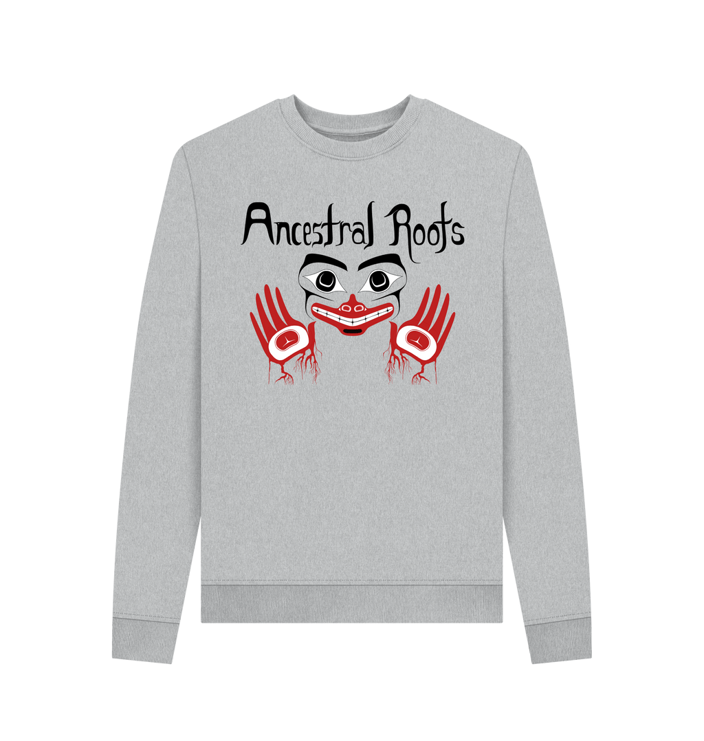 Grey Recycled Printed Sweater Front