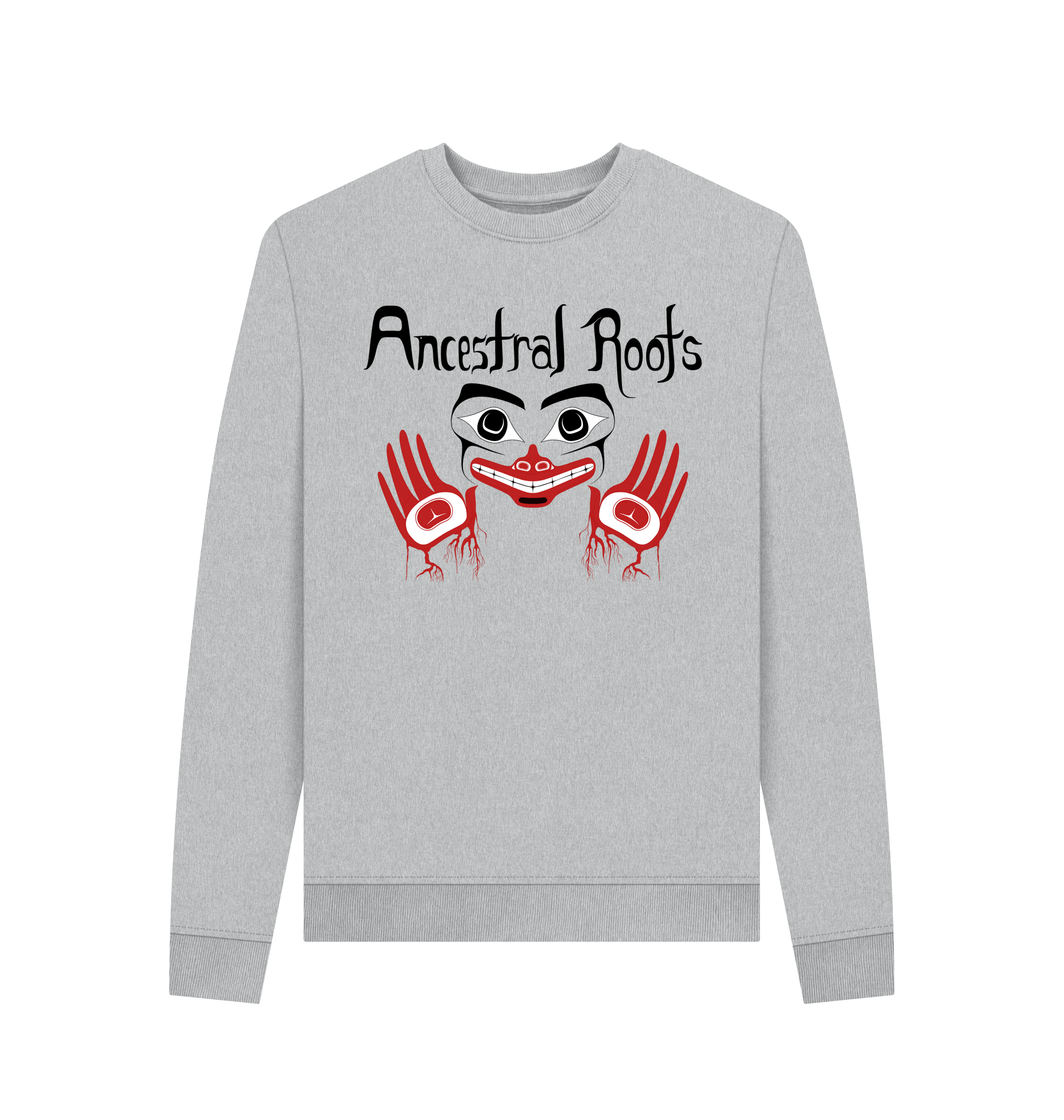 Grey Recycled Printed Sweater Front