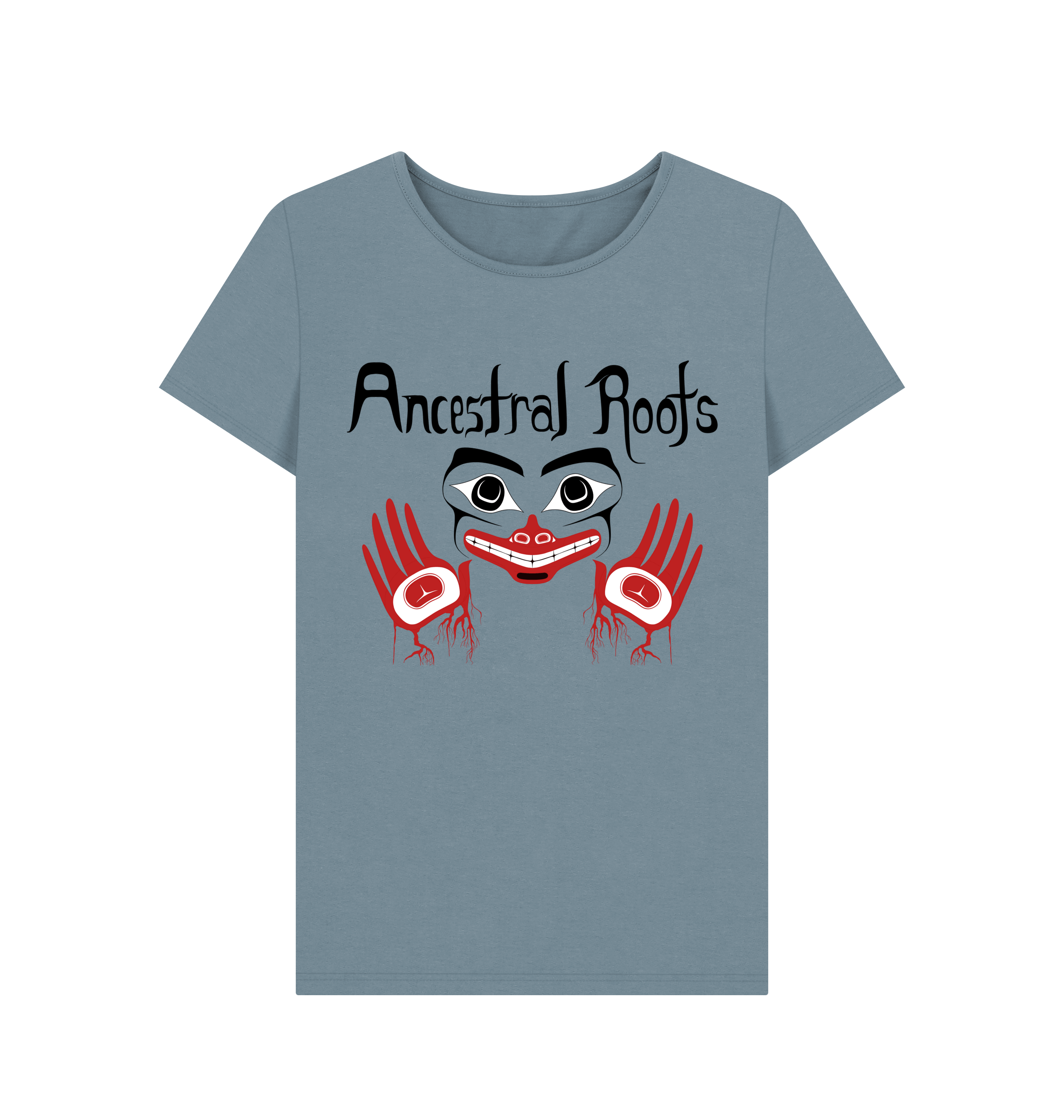 Stone Blue Printed T-shirt Front