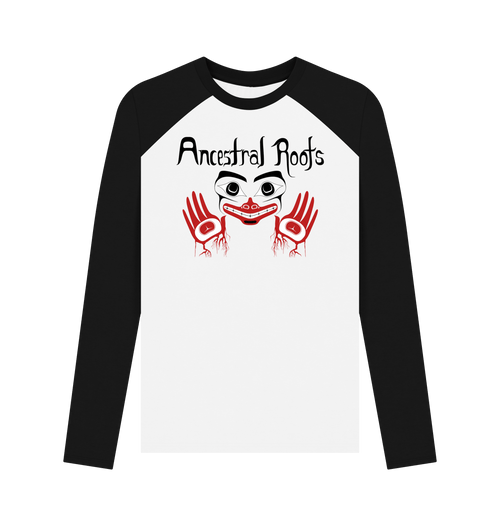 Black-White Printed Baseball T-shirt Front