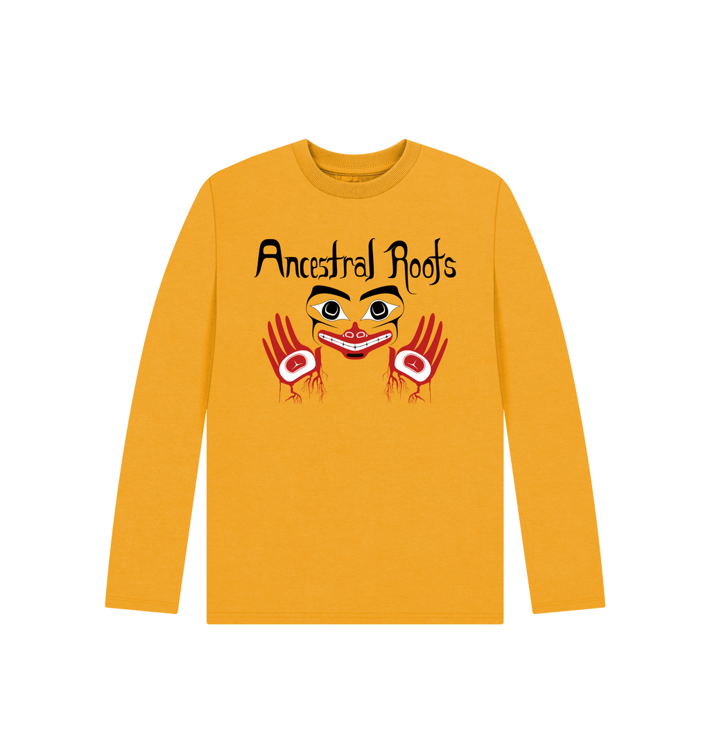 Mustard Printed Kids T-Shirt Front