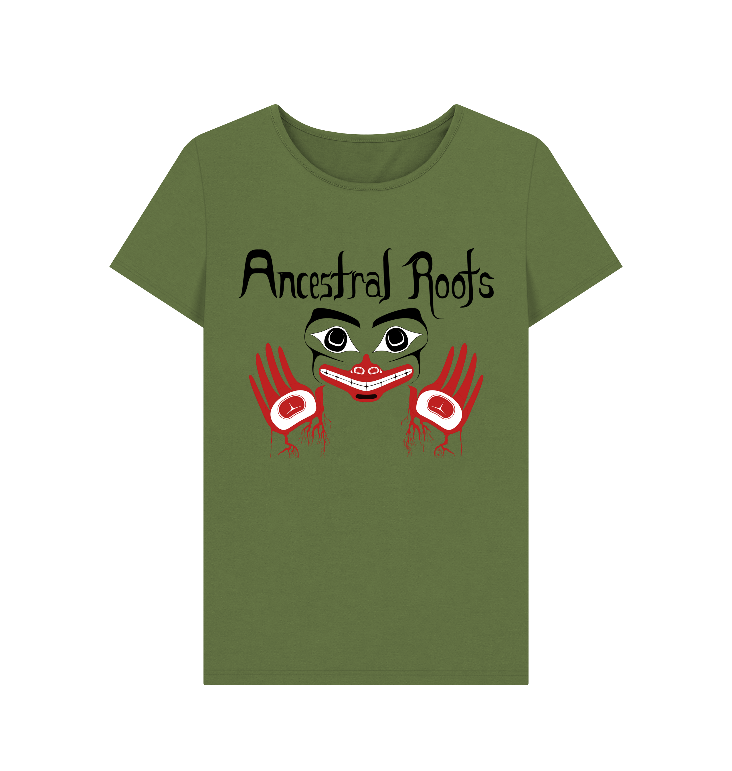 Khaki Printed T-shirt Front