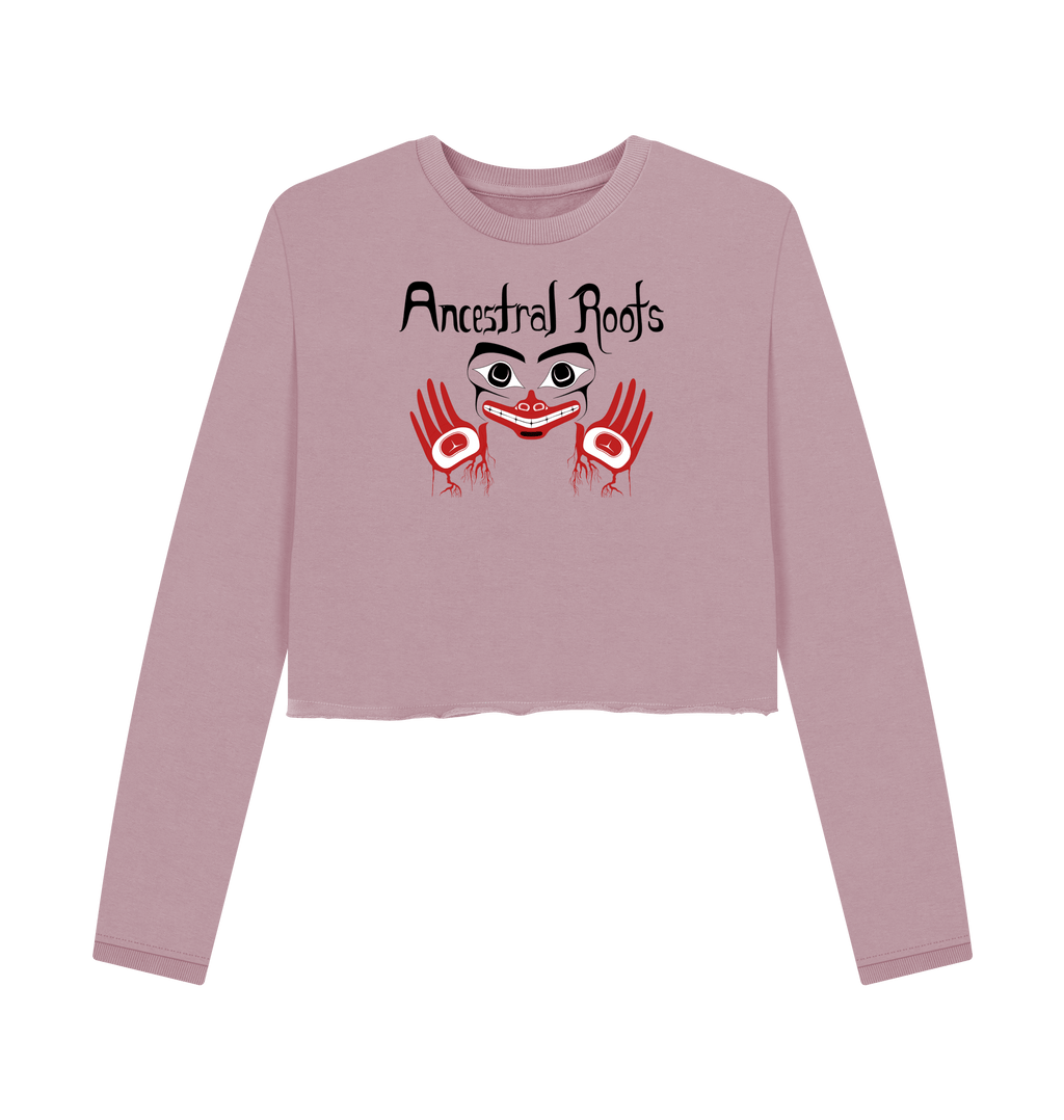 Mauve Printed Boxy Jumpers Front