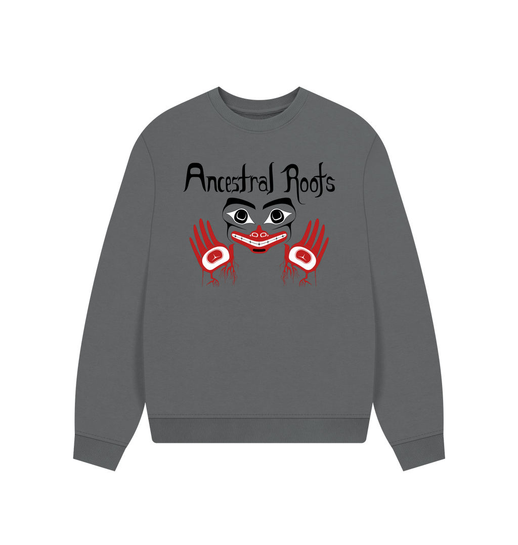 Slate Grey Printed Sweater Front