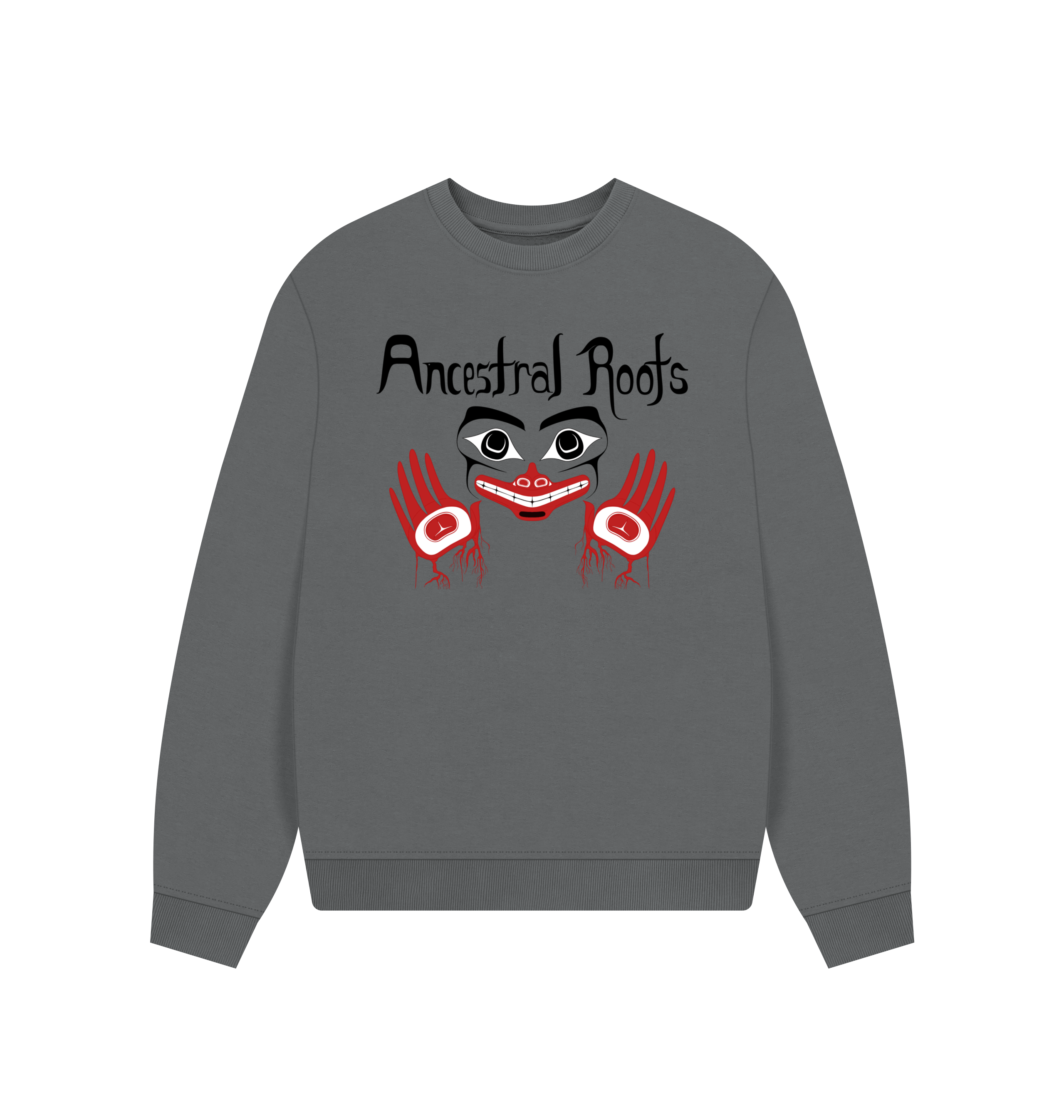 Slate Grey Printed Sweater Front
